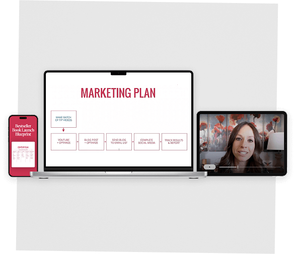 Visual mockup of the Bestseller Book Launch Blueprint course