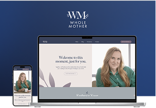 A visual mockup of the Whole Mother website, by NGNG