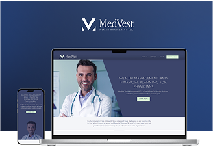 A visual mockup of MedVest's website, by NGNG